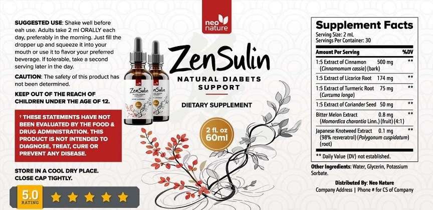 ZenSulin Ingredients